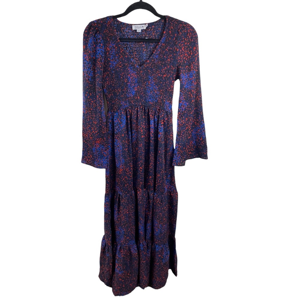 Molly Bracken Smocked Long Tiered Dress XS